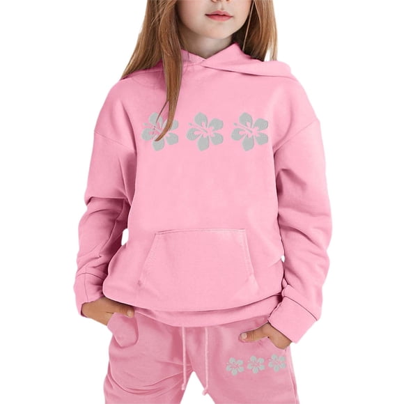 TBWNWG Girls Outfits Set Casual Pullover Hoodie and Jogger Pants Stylish Printed Tracksuit for Toddlers and Kids for Everyday and Outdoor Activities,Sizes 3-4 Years