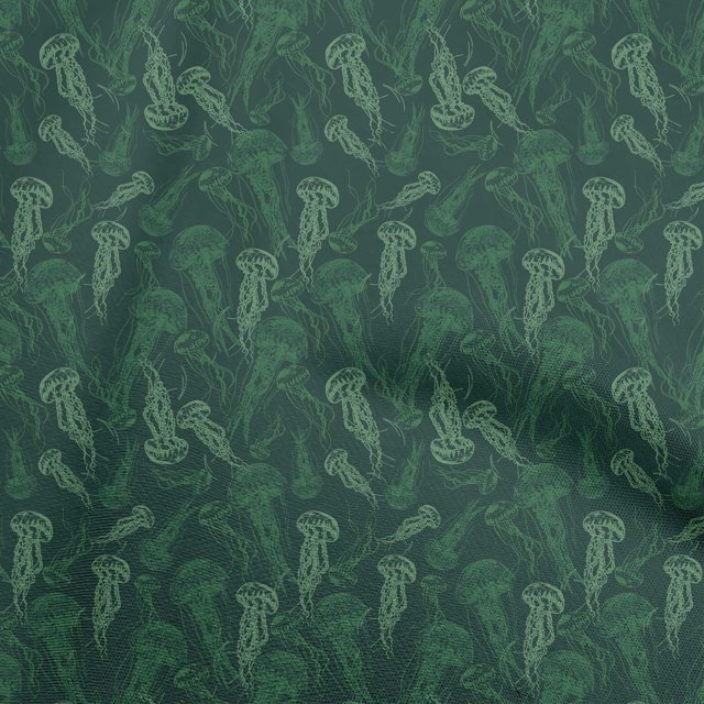 oneOone Polyester Spandex Dark Green Fabric Sea Sewing Craft Projects Fabric Prints By Yard 56 Inch Wide
