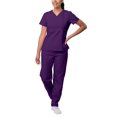 thumbnail image 1 of Sivvan Women's Scrub Set - Multi Pocket Cargo Pants & Stylish Mock Wrap Top (Available in 15 Colors), 1 of 6