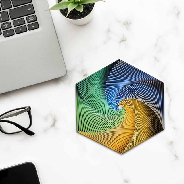 UsRHHA Printed Fidget Toy Geometric Shape, Mindful Sensory Tool for Adults Anxiety Relief, Hexagonal Stress Reliever