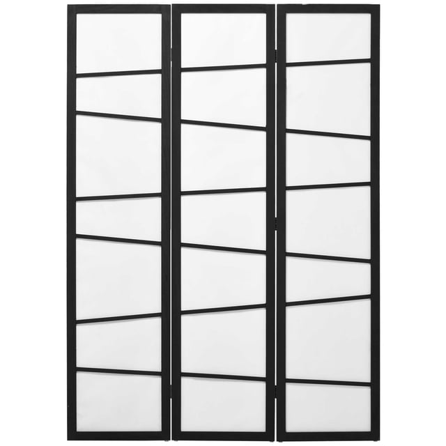 HOMCOM Paravent Pliant, Écran d'Intimité à 3 Panneaux pour Bureau à Domicile, Paravent Pliant Blanc à Trois Panneaux avec Panneaux en Tissu Non Tissé Translucide dans un Cadre en Bois de paulownia, six Charnières Métalliques Visibles, Autoportant et Montré Légèrement Incliné à Pleine Grandeur 47.2"L x 0.7"D x 66.9"H (120 x 1.8 x 170 cm); Conçu pour Créer un Poste de Travail Privé, Diviser les Pièces et Aider à Bloquer la Lumière et le Bruit,
