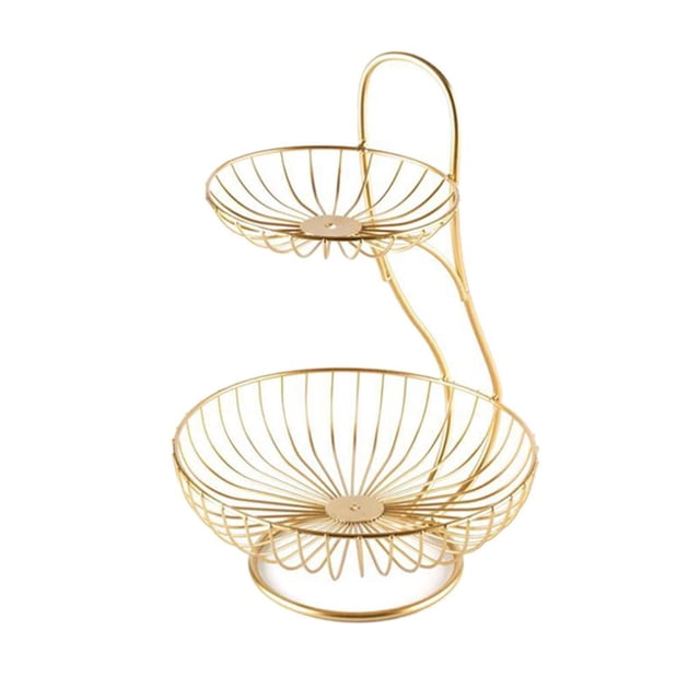2/ Modern Fruit Basket Stand Metal Wire Vegetable Holder Rack Countertop Tier