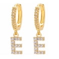 thumbnail image 1 of LSLJS Dainty Gold Plated Initial Hoop Earrings Letter Alphabet Dangle Earrings Fashion Sparkly Rhinestone Letter Initial Pendant Drop Earrings for Women Valent, 1 of 1