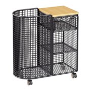 jinwen Yoga Mat Storage Rack Fitness Equipment Holder Accessories Corner Shelf Sturdy Versatile Workout Organizer for Indoor Outdoor Black with Wheels