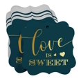 thumbnail image 3 of Inkdotpot Pack Of 100 Love Is Sweet Wedding Paper Tags DIY Craft Bracket Shape Real Gold Foil Hang Tags, 3 of 6