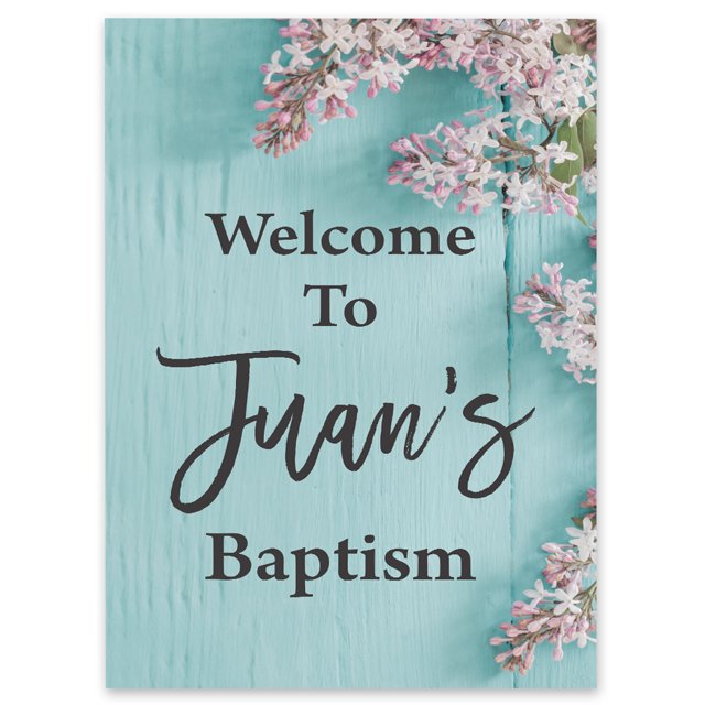 Darling Souvenir MADE WITH LOVE PersonalizedWelcomeSignFor Baptism,FlowerParty Supplies Great For Your Celebrations- 18x 12