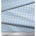 thumbnail image 2 of Soimoi Blue Georgette Viscose Fabric Window Pane Check Printed Fabric 1 Yard 42 Inch Wide, 2 of 3