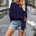 thumbnail image 2 of Timegard Women's Sweaters Cropped 2024 Fall Winter Sweater Long Sleeve Pullover Side Slit Knit Tops, 2 of 4