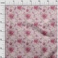 thumbnail image 3 of oneOone Tissu Popeline de Coton Rose Floral Rétro Tissu pour Robe Tissu Imprimé au Mètre 42 Pouces de Large, 3 of 5