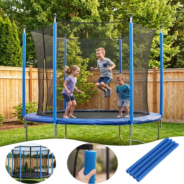 Outdor 4PCS Trampoline Poles Replacement Accessoire Sponge Trampoline Poles With AntiCollision Covers Trampoline Net Poles Replacement Trampoline