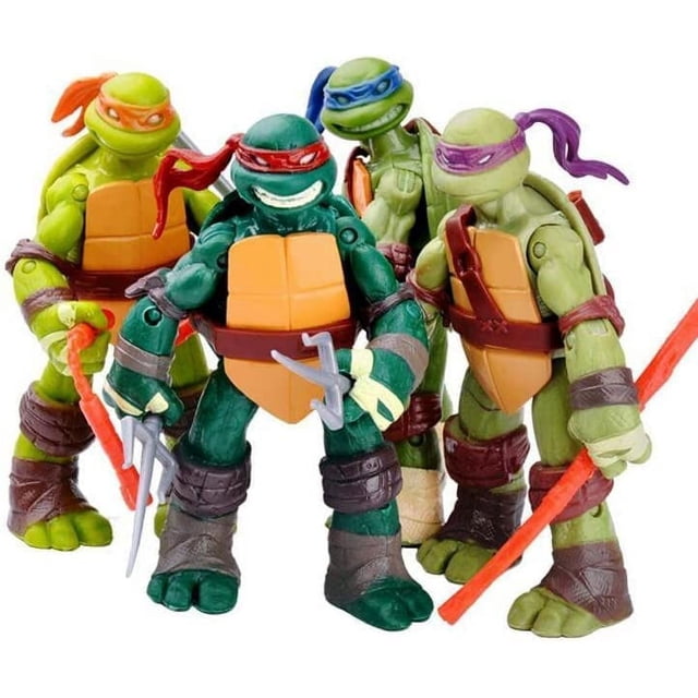 J&G TMNT Figures d'action des tortues ninjas - Ensemble de jouets pour tortues ninja - Figures d'action de tortues ninja mutantes Adolescents 4 Ensemble de pcs 4.