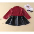 thumbnail image 3 of Robe à Manches Longues pour Fille, Col Rabattu, Fermeture à Boutons, Veste en Cuir PU, 3 of 6