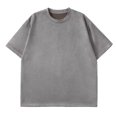 thumbnail image 2 of RKSTN Chemises d'Été pour Hommes Décontractées Mode Couleur Unie Col Rond T-Shirt Manches Courtes Chandail Respirant Blouse Hauts, 2 of 4