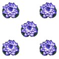 thumbnail image 2 of QualitChoice Artificial Lotus Replacement Simulation Outdoor Garden Park Pond Pool Photography Fake Water Flower Decor Blue 5PCS, 2 of 6