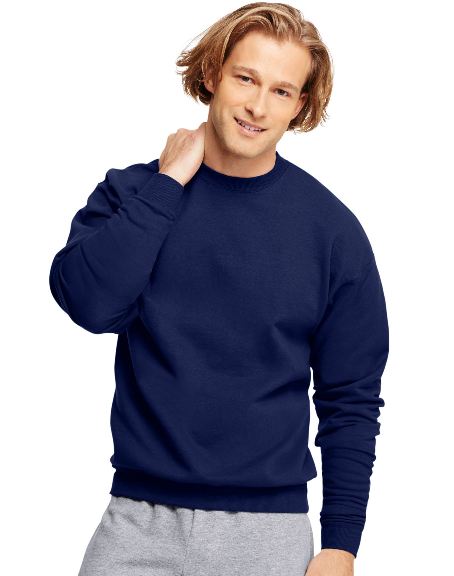 Hanes Mens ComfortBlend EcoSmart Crew Sweatshirt - Best-Seller, 4XL, Deep Navy