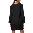 thumbnail image 3 of LUXUR Robe Chandail pour Femmes Chandail en Peluche Chandail à Manches Longues Mini Robes Ample en Molleton Noir G, 3 of 4