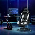 thumbnail image 3 of Costway Massage Chaise de Jeu Fauteuil Inclinable Gamer Chaise de Course avec Support Lombaire et Repose-Pieds, 3 of 10