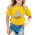 thumbnail image 1 of 4t Fille Tout-Petit Extra Large Enfant Filles Pâques Mignon Graphique Col Rond Manches Courtes T-Shirt Décontracté d'Été, 1 of 4