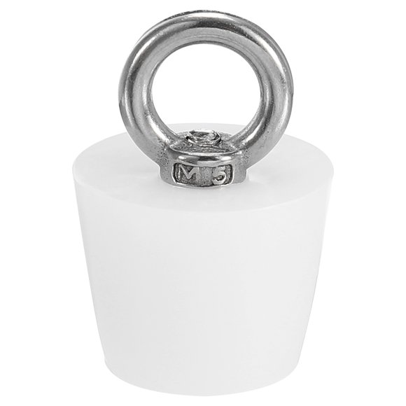 Unique Bargains 25mm to 33mm Silicone Rubber Tapered Plug with Ring Solid White