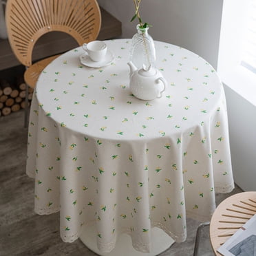 Économies d'Été Kcavykas Nappe Ronde en Dentelle Nappe à Imprimé Citron Petite Nappe Fraîche Rustique