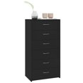 thumbnail image 3 of vidaXL Sideboard with 6 Drawers Black 50x34x96 cm Engineered Wood, 3 of 6