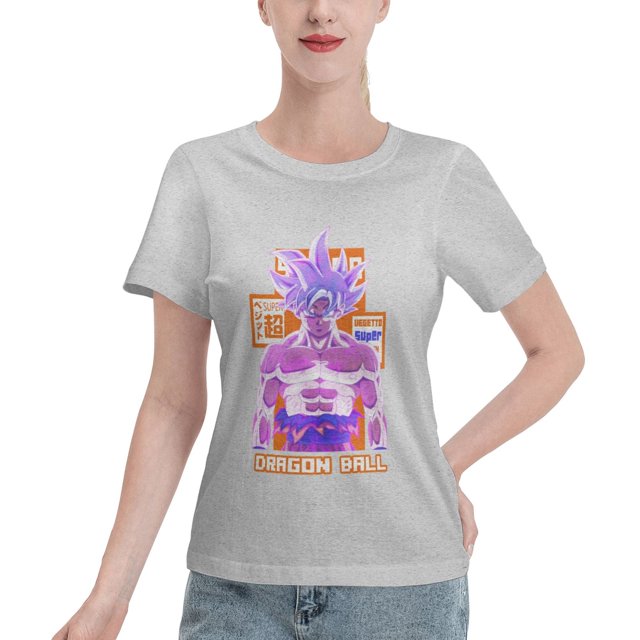 T-Shirt Basique à Manches Courtes pour Femmes Super Saiyan