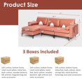 thumbnail image 4 of Costway Modular L-shaped Sectional Sofa w/ Reversible Chaise & 2 USB Ports Coral Pink, 4 of 10