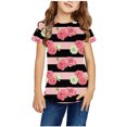 thumbnail image 2 of Penkiiy Garçons Filles Enfants T-Shirts Rayés à Imprimé Floral, Garçons Filles Chandails Fantaisie Col Rond Manches Courtes T-Shirts 4-5 Ans Multicolore, 2 of 5
