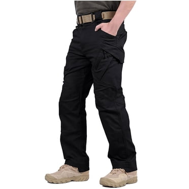 EGNMCR Men's Lightweight Pants, Cargo Pants Men, Linen Pants Men, Mens Casual Loose Fit Elastic Waist Pants, Mens Cotton Linen Pants Men's Summer Pocket Button Casual Pocket Pants Men Pants