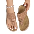 thumbnail image 1 of LSLJS Hollow Metal Circle Thick-soled Wedge Heel Flip-flops Women, Womens Flip Flops, 1 of 5