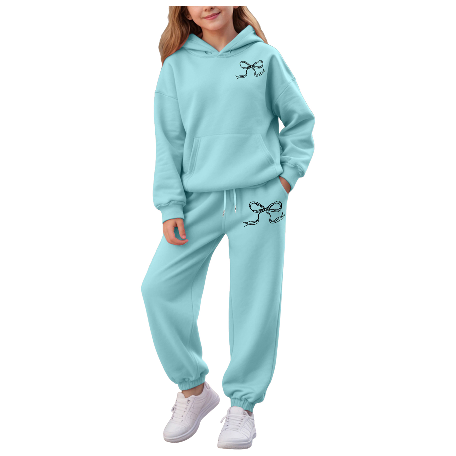Staki Girls Sweatshirt And Pants Set Sweatpants Set - 2 Piece