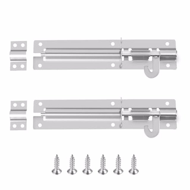 kurtrusly 2piece Anti-Thief Sliding Door Latch Exquisite Craft And Non-Deforming Fit All Doors Door Lock Latch