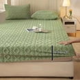 thumbnail image 4 of Ohufall Thickened Bed Sheet for Winter Bedding - Upholstered Bedspread Style, Mattress Protector Function, Soft Facecloth-Like Material, 4 of 6