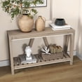 thumbnail image 2 of HOMCOM Farmhouse Console Table with Storage Shelf Anti-tipper for Entryway, 2 of 10