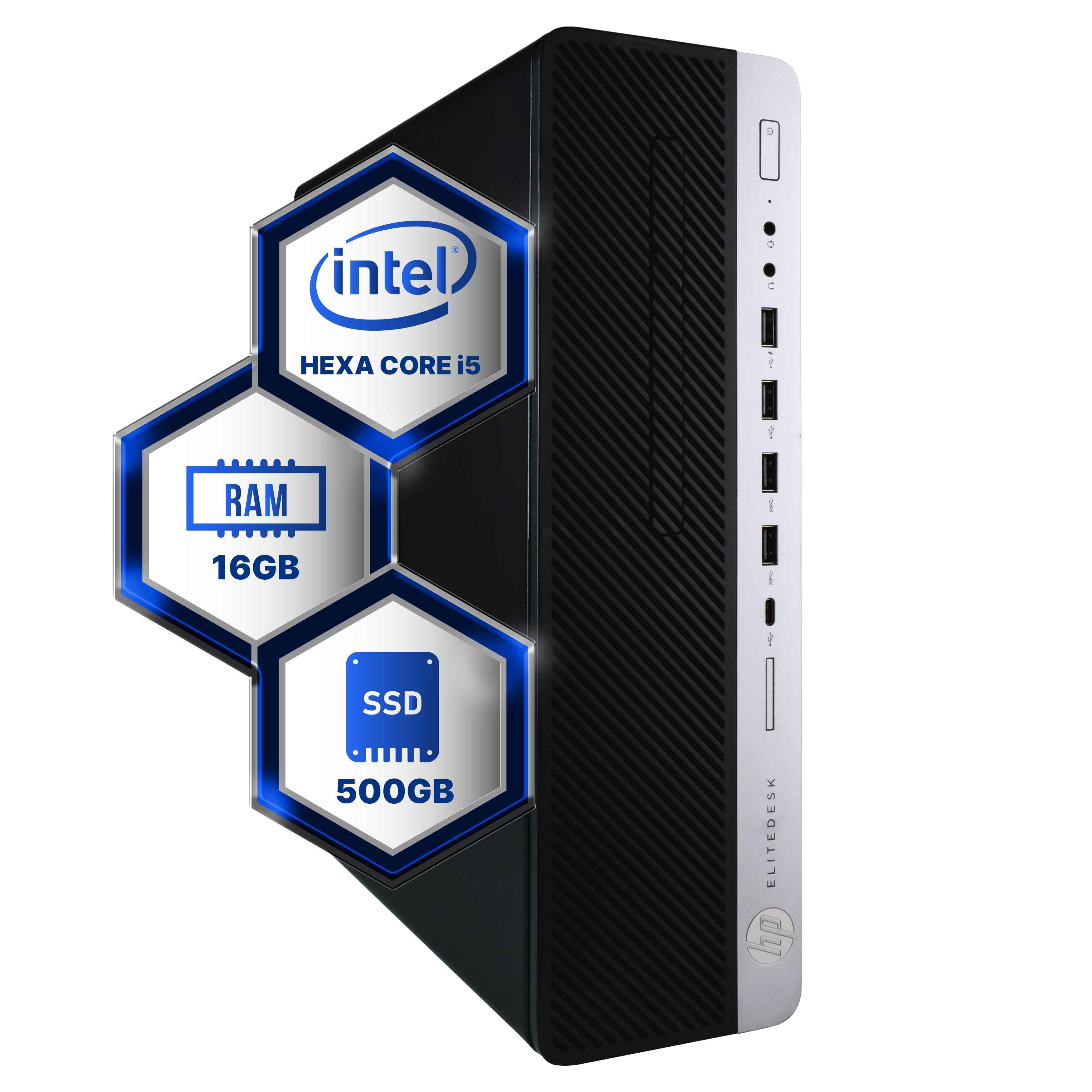 HP EliteDesk 800G4 Desktop Computer | Intel i5-8500 (3.2) | 16GB DDR4 RAM | 500GB SSD Solid State | Windows 11 Professional | Home or Office PC