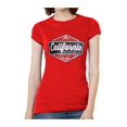 thumbnail image 1 of T-Shirt à Manches Courtes pour Femmes California Sun Surf Fun - Rouge - Grand, 1 of 1
