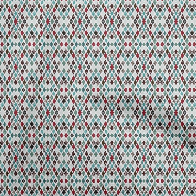 oneOone Rayon Turquoise Blue Fabric Asian Ikat Sewing Material Print Fabric By The Yard 56 Inch Wide