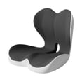 thumbnail image 3 of Esquirla Car Non Slip Pad Back Rest Breathable Butt Support Sitting Ergonomic Cushion Gray, 3 of 8