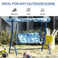 thumbnail image 4 of Outsunny 2-Seat Kids Swing Chair Outdoor with Adjustable Canopy, Blue, 4 of 10