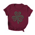 thumbnail image 2 of Babysbule Liquidation Chemises pour Femmes Fête de la Saint-Patrick Nouveauté Hauts à Imprimé Graphique Dames Décontracté Col Rond Manches Courtes Blouse Offres, 2 of 3