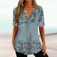 thumbnail image 3 of Birdeem Mode Femme Col en V Imprimé Décontracté Manches Courtes Ample Haut/chemise, 3 of 5