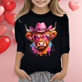 thumbnail image 2 of TZEWGL Tees For Newborn Print Round Neck Loose Short Cropped Sleeve Blouse For Baby size 9-10T, 2 of 4