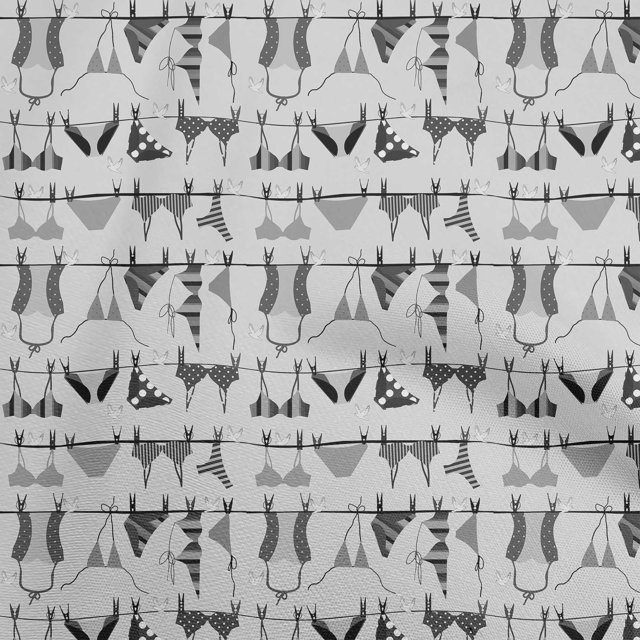 oneOone Rayon Light Gray Fabric Beach Wear Craft Projects Decor Fabric Printed By The Yard 56 Inch Wide