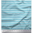 thumbnail image 1 of Soimoi Blue Poly Georgette Fabric Diamond Geometric Print Fabric by the Yard 52 Inch Wide, 1 of 5