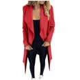 thumbnail image 2 of Women Long Sleeve Hairy Open Front Short Cardigan Suit Jacket Solid Long Coat, 2 of 6