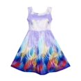 thumbnail image 1 of Girls Dress Sky Fantasy Colorful Angel Wings Feather Print 5 Years, 1 of 4