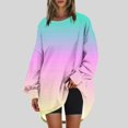 thumbnail image 1 of RXIRUCGD Womens Oversized Crewneck Sweatshirt Printed Long Sleeve Tunic Tops, Multicolor, Size: M, 1 of 5