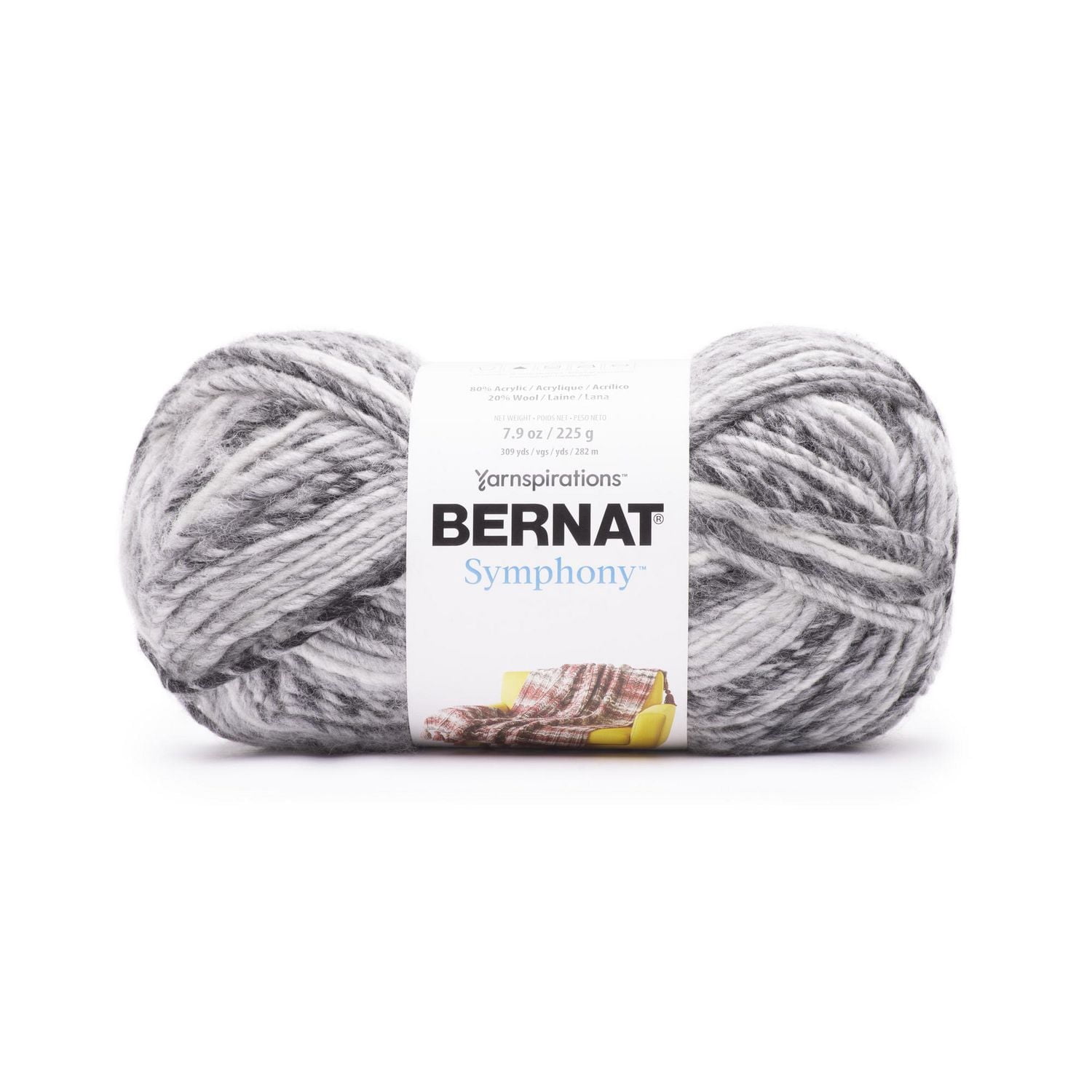 Bernat® Symphony™ #5 Bulky Blend Fil, 7.9oz/225g 309 Yards
