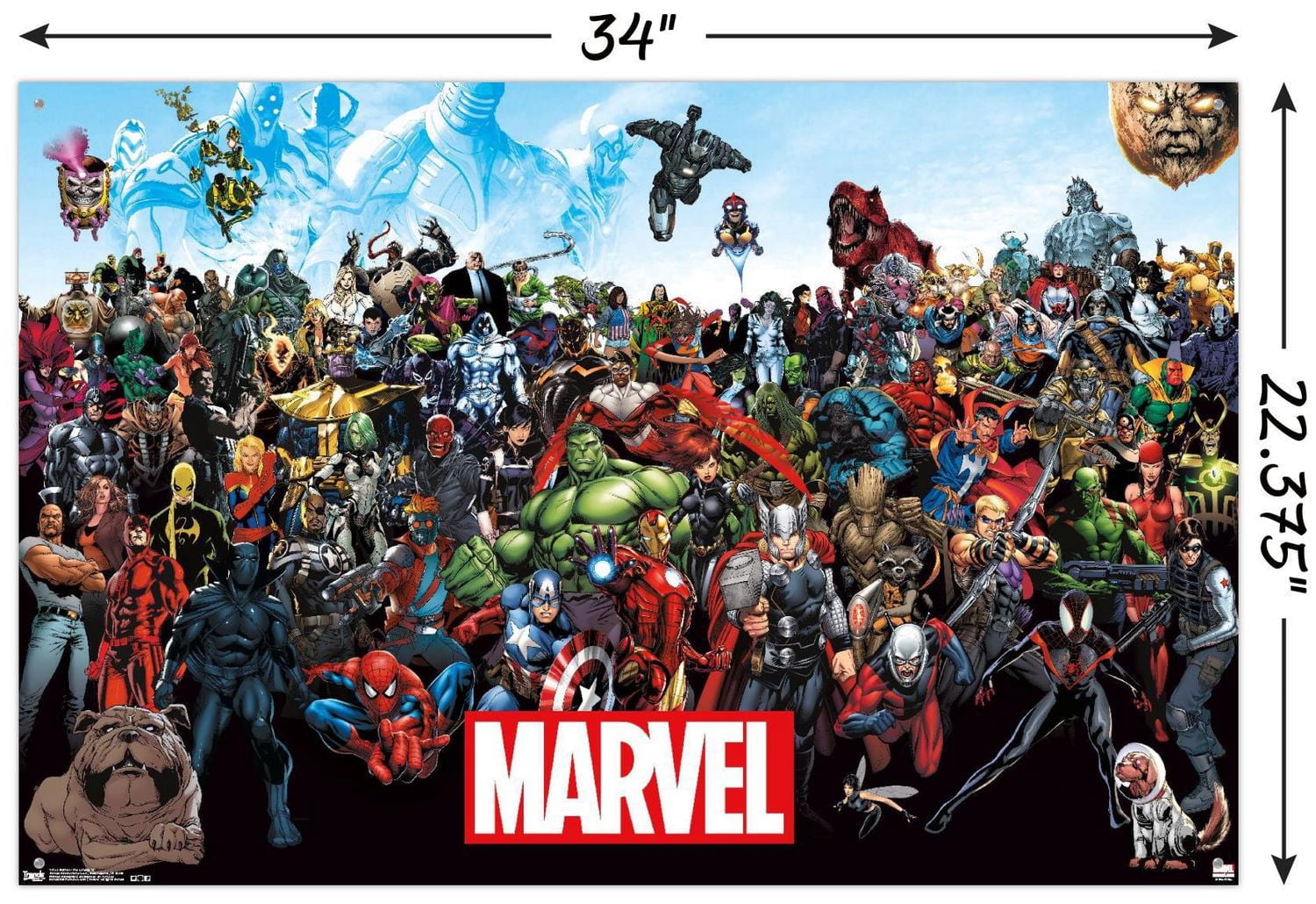 Marvel Comics - Le Marvel S'Aligner 14.725" x 22.375" Affiche Murale avec Montures d'Affiche, par Trends International