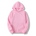 thumbnail image 2 of Yeahdor Men's Basic Long Sleeve Drawstring Hoodie Sweatshirt Casual Solid Color Pullover Tops Pink S, 2 of 3